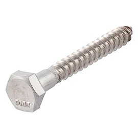 1/4 x 2-1/2 Stainless Lag Bolt (25-Pack) 18-8 Stainless Steel, Heavy Duty Hex Wood Lag Screw, ASME B18.2.1 Commercial/Industrial Grade by Makers Bolt