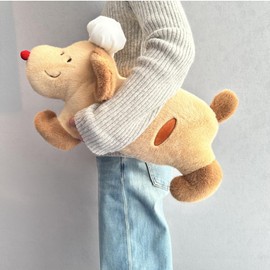 Whlo4U Dog Toast Baguette Plush Pillow,Dog Stuffed Animal in Toast Bread Shape,Food Plush Pillow,Home Decoration Christmas Birthday Gift for Kids Boys Girls (27 inch)