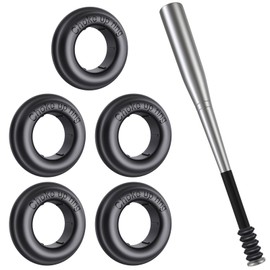 AISHAIDO [5 Packs] Baseball Bat Grip Choke Up Rings Bat Ring Bat Choke Up Knob Baseball Softball Teeball Tball Bat Choke Up Ring Bat Knob Baseball Bat Accessories - Black