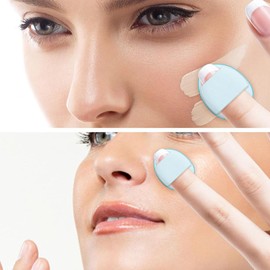 Finger Puff, 12pcs Mini Finger Powder Puff Finger Makeup Sponges Soft Beauty Cosmetic Makeup Tools for Foundation, Under Eye, Cream, Concealer, Eye Shadow (6 Color 1 Set)