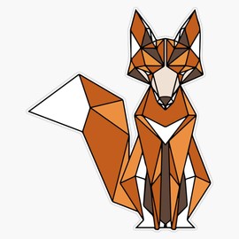 Leyland Designs Colourful Geometric Fox Pattern Sticker Outdoor Rated Vinyl Sticker Decal for Windows, Bumpers, Laptops or Crafts 5"