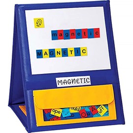 Godery Magnetic Desktop Tabletop Pocket Chart Stand, Double Sided Small Pocket Chart for Classroom Home (15" X 12.5")