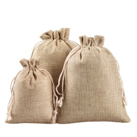 CVANSEN Linen Drawstring Gift Bags For Wedding Favors Party Jewelry Pouches, Christmas, Coffee, DIY Craft And Storage Produce Bag ((Pack of 20), 4x5.5)