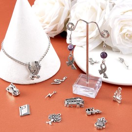 SUPERFINDINGS 160Pcs Tibetan Style Pendants 16 Styles Alloy Magic Theme Pendants Antique Silver Owl Hat Book Charms for Bracelet Necklace DIY Jewelry Making