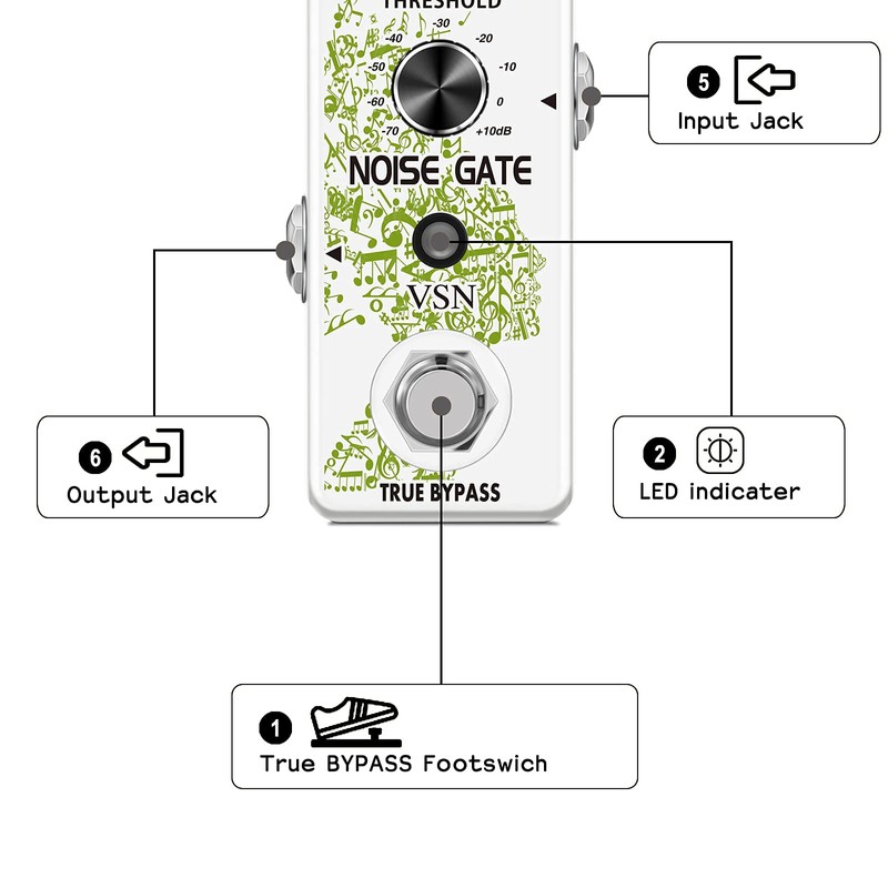 VSN Noise Gate Pedal, Noise Killer Guitar Pedal Noise Suppressor