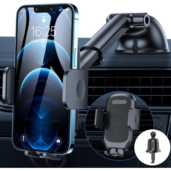 Smartphone Holder, Car Mount, Telescopic Arm, Super Strong Vacuum Suction