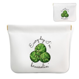 URMISU Funny Kitchen Puns Makeup Bag, Veggie Themed Leather Travel Makeup Pouch Cosmetic bags for Women, Birthday Gifts for Best Friend Woman, Small Cosmetic bag, 02