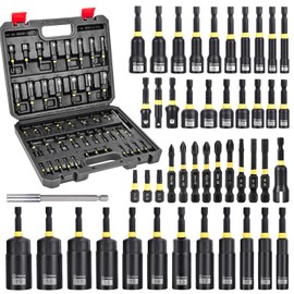 VIGRUE 46PCS Nut Driver Set for Impact Drill, Magnetic and Deep Nut Drivers, Metric & SAE Nut Drivers, Wing Nut Driver, Bit Extension, 1/4 Quick Change and Phillips Torx Hex Screwdriver Bit