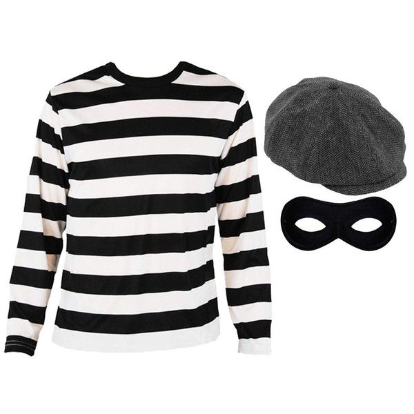 ILOVEFANCYDRESS ADULTS BURGLAR COSTUME PERFECT FOR SCHOOL BOOK WEEK AND WORLD BOOK DAY FOR CHILDREN MEN AND WOMEN WITHOUT BAG SMALL