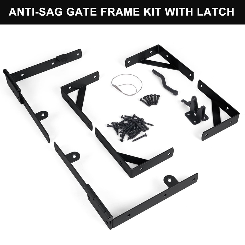 Securitoday Gate Hardware Kit for Wood Fence, Corner Brace Bracket,