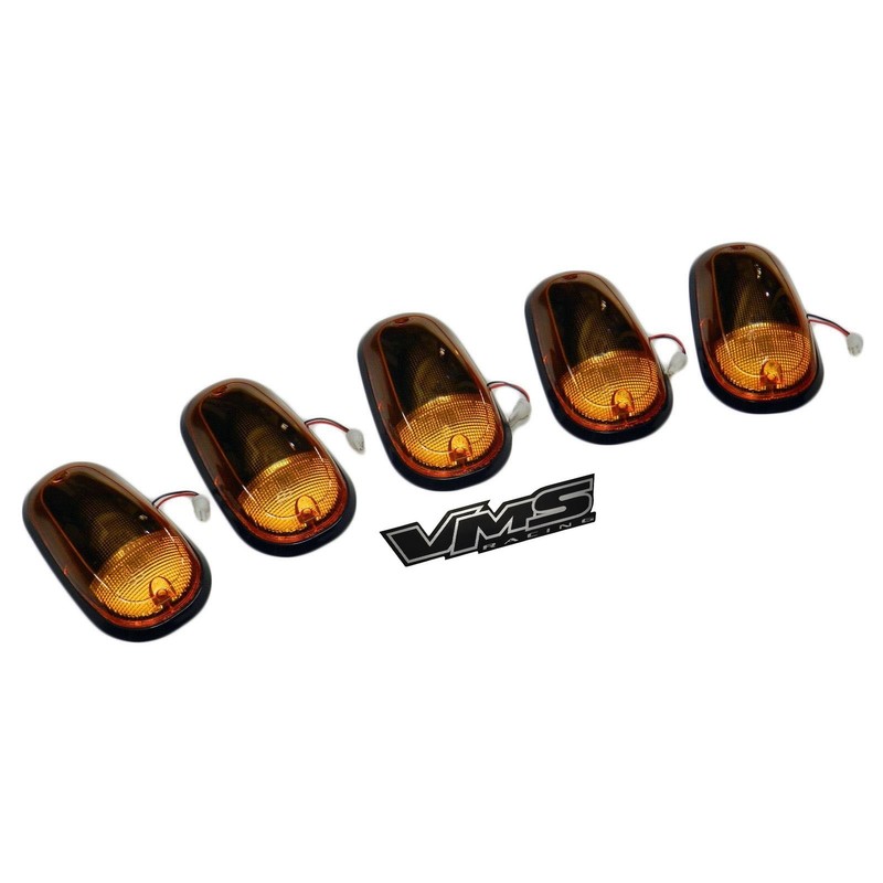 VMS Racing 5pc Amber Cab Roof Top Marker Lights Covers