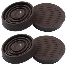 suiwotin 4pcs 1.5" Caster Cups, Rubber Furniture Coasters, Round Furniture Pads, Non-Slip Floor Protectors for Bed Sofa Table Chair Furniture Grippers (Brown)