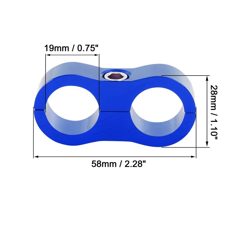 A ABSOPRO 4pcs Blue AN10 19mm Hose Separator Clamp Adapter