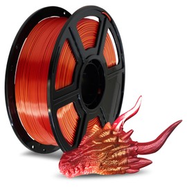 FLASHFORGE Silk PLA Filament 1.75mm +/- 0.02mm, Gold to Red Gradient, Smooth Color-Changing 3D Printing Filament 1kg (2.2lbs) Spool, Fits for Most FDM 3D Printers