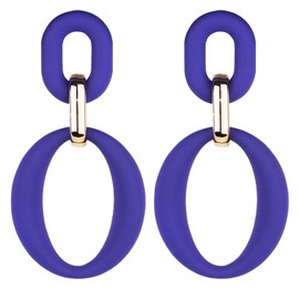 Adoshine Acrylic Geometric Earrings Colorful Oval Acrylic Statement Drop Earrings Resin Summer Bright Earrings for Women