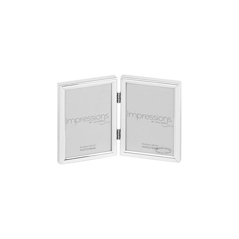 Widdop IMPRESSIONS BY JULIANA SILVER DOUBLE PHOTO FRAME FS427 3.5''x5''
