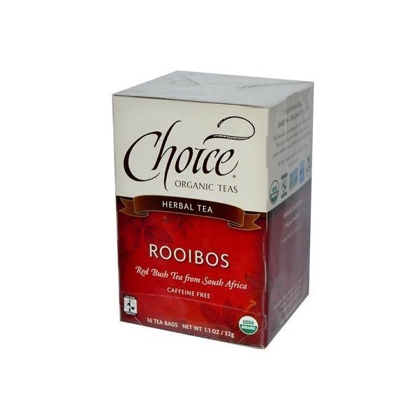 Choice Organic Teas Rooibos Red Bush Tea - 16 Tea Bags - Case Of 6
