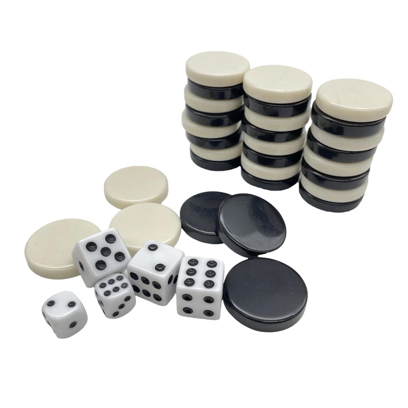1.06 Inch 30 Pieces Backgammon Checkers Replacement Set Checker Board