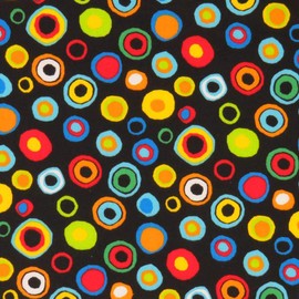 SheetWorld Fitted 100% Cotton Percale Oval Sheet, Fits Stokke Mini 23 x 29, Colored Circles Black, Made in USA