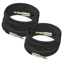Paquete de 2 cables de guitarra de 1/4 de pulgada con conector TS recto de 0.249 in (16 pies-2 unidades)
