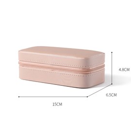 Jewelry Organizer for Women, Portable Mini Jewelry Travel Case, Candy-colored PU Portable Rectangular Jewelry Box, Jewelry Storage Box for Necklaces, Ear Studss，Ring，Bracelet and Earrings (pink)