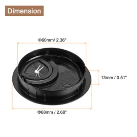 sourcing map 5Pcs Cable Hole Cover 2-3/8 Inch Zinc Alloy Desk Cable Wire Cord Grommet Hole Cover for Office Computer Desk Wire Organizer, Black