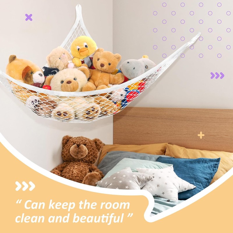 Stuffed Animal Net Hammock for Plushie Toys, Stuffed Animal Hammock