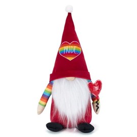 Rae Dunn Valentine's Day Gnome - Holiday Decor Seasonal Decorations - Scandinavian Nordic Tomte Nisse Plush Figurine - 19" Elf with Beard Ornament for Shelf (Pride (Valentine Gnome))