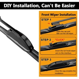 AUTOBOO 22 + 22 Windshield Wipers for F150 2024 2023-2009,Silverado 1500 2024-2019,Sierra 1500 2024-2019,RAM 1500 2018-2011 Original Factory Quality J/U Hook