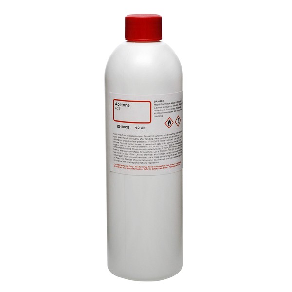 Anhydrous Acetone, 12oz - ACS Grade - 100% Acetone - Pure Acetone - The Curated Chemical Collection