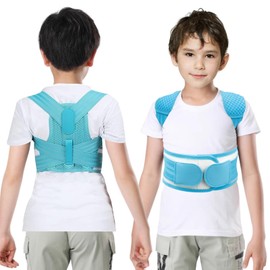 Posture Corrector for Kids,Adjustable Children Posture Corrector for Boys/Girls,Breathable Back Support Belt with Spine Lumbar Shoulder Braces for Hunchback，Spine Corrector (Blue, Small)