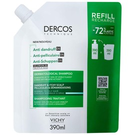 Vichy Dercos Anti-Dandruff Dermatological Shampoo for Normal to Oily Hair, 390 ml Refill Pouch