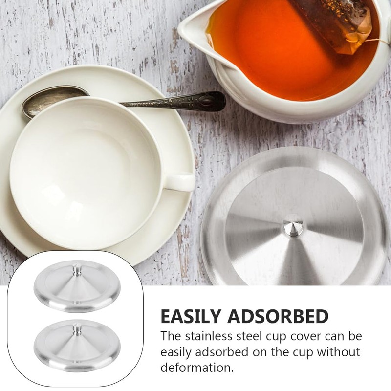 Operitacx Pack of 2 Stainless Steel Cup Covers for Drinks,