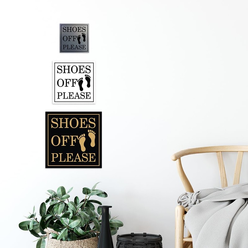 All Quality Shoes Off Please Square Wall Door Sign -