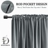DONREN Medium Grey Small Curtains for Bathroom -Blackout Thermal Insulating
