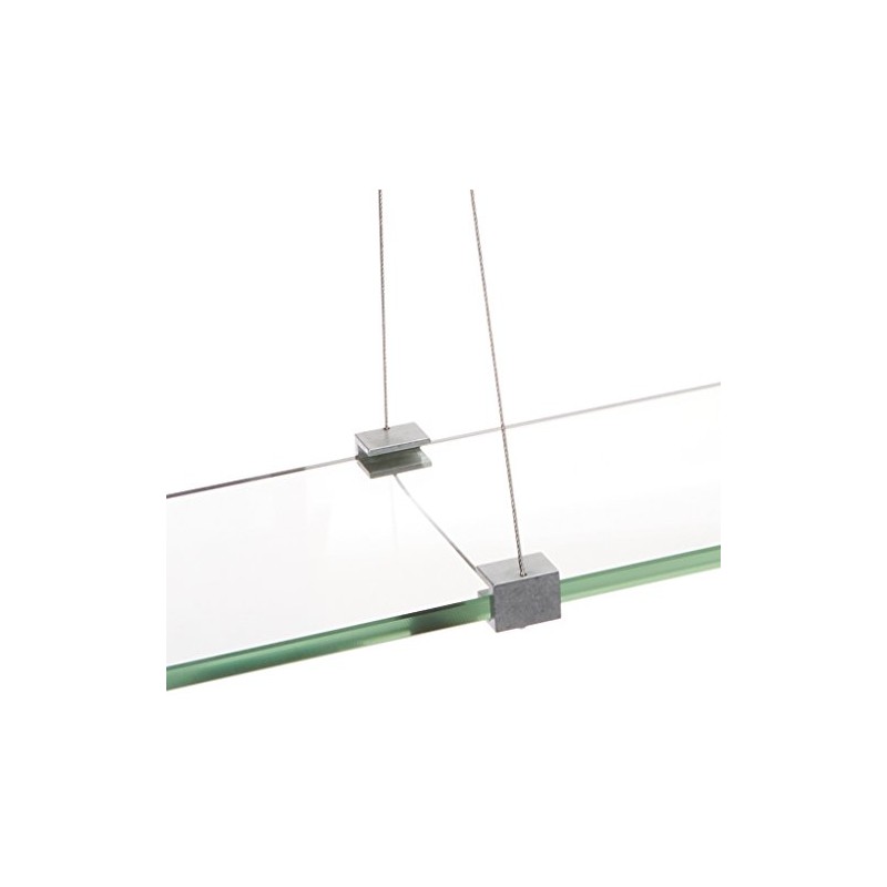 Spancraft Glass CR-6x33-Brushed Steel Crane Glass Shelf, Brushed Steel, 6"