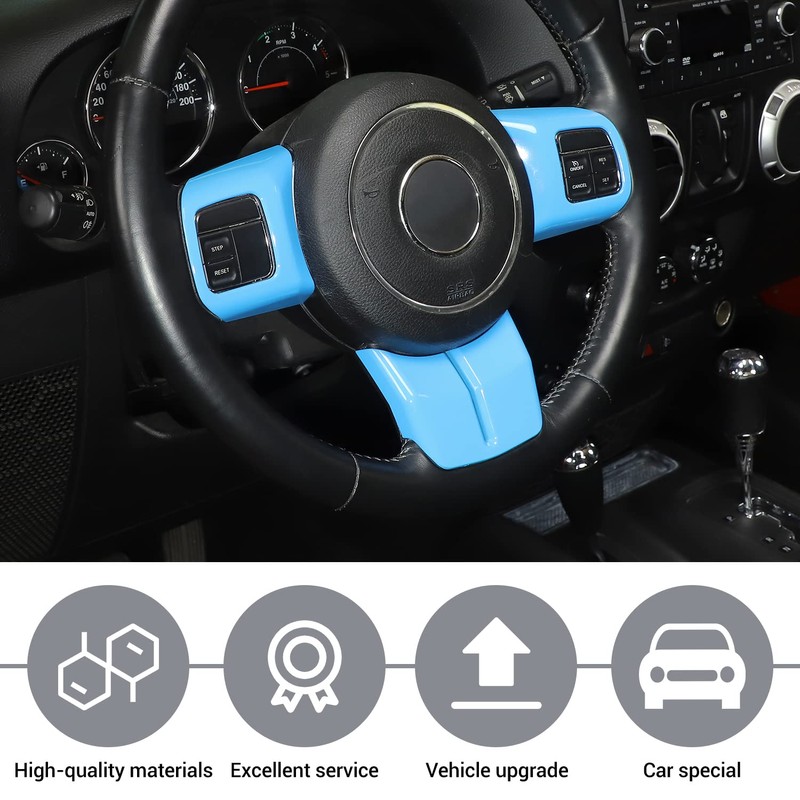 JeCar Interior Steering Wheel Decoration Trim Kits For Jeep Wrangler