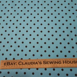 Quilting Treasures Contempo Dots BTY Kensington Quilting Treasures Dark Brown Polka on Aqua Blue