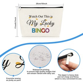 Bingo Game Lover Gift Makeup Bag Bingo Money Cosmetic Bag Lucky Bingo Gifts for Friends Bingo Gambler Gift Casino Lovers Gift Christmas Birthday Gifts for Mom Grandma Sister Travel Makeup Pouch
