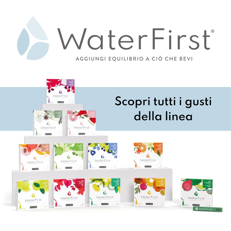 Zuccari WaterFirst Limone, Menta, Fiori di Sambuco, 12 Stick-Pack da