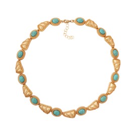 OJERRY Blue Byzantine Medieval Renaissance Bold Chunky Costume Unusual Statement Charm Necklace Cool Jewelry Coolest Gifts for Women Trendy In Their 30s