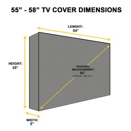 KHOMO Gear Outdoor TV Cover - Sahara Series - Universal Weatherproof Protector for 55-58 Inch TV - Fits Most Mounts & Brackets