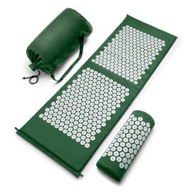 Sivan Health and Fitness Acupressure Mat and Pillow Set - Grounding Mat for Stress, Back & Neck Pain - Acupuncture Point Massage Mat for Muscle Relaxation, Sciatica, & Meditation - Includes Carry Bag
