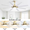 Modern 66-Inch LED Ceiling Fan With Dimmable Light DC Motor