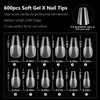 AddFavor 600pcs Coffin Nail Tips, Medium Coffin Gel X Nail