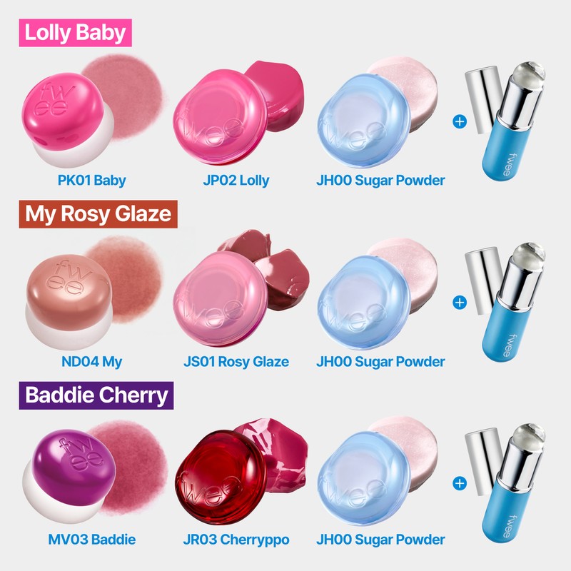 fwee Lip&Cheek Starter Set (3 options) - 02 Lolly Baby