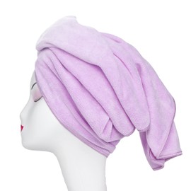 Microfiber Hair Towel Tancano Anti Frizz Hair Wrap Super Absorbent Curly Hair Drying Towel 23.6''x47'' Large Multifunction Towel for Bath Spa Makeup, Light Purple