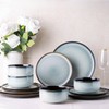 LeRATIO Ceramic Dinnerware Set of 4, Poreclain Plates, Bowls, Handmade