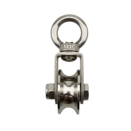 Heyous 1-Pack U Type Swivel Pulley 304 Stainless Steel Duplex Bearing Super-Silent Detachable 360 Degree Rotation Heavy Duty Traction Wheel