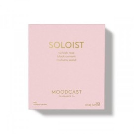 Moodcast Soloist Scented Candle - Aesthetic Candle for Home, Turkish Rose, Black Current & Wood, Clean Coco Wax Blend, Vegan, Paraben Free, 45-Hour Long Lasting Burn - 8oz
